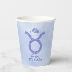 Taurus Astrology Sign Custom Birthday Party Papieren Bekers