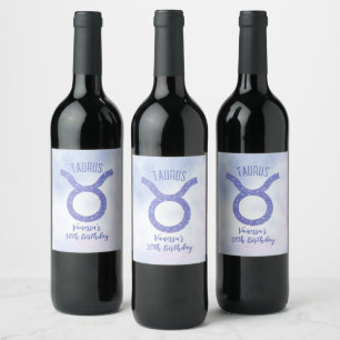  Taurus Astrology Sign Custom Birthday Party Wijn Etiket