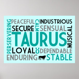 Taurus Astrology Word Collage Print