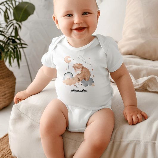Taurus Baby: Tiny Bull's Celestial Personalized Romper