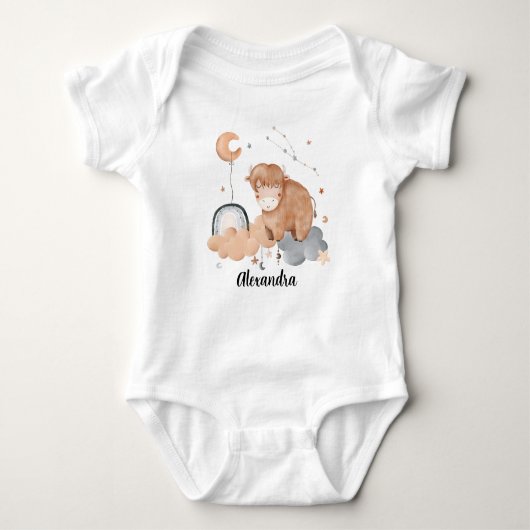 Taurus Baby: Tiny Bull's Celestial Personalized Romper (Voorkant)