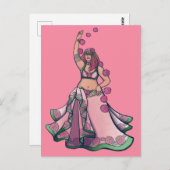 Taurus Belly Dancer Goddess Zodiac Art Briefkaart (Voorkant / Achterkant)