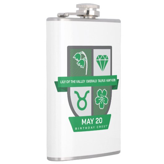 Taurus Birthday Crest™ for May 1-20 Heupfles (Rechts)