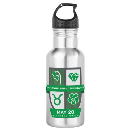 Taurus Birthday Crest™ for May 1-20 Waterfles (Voorkant)