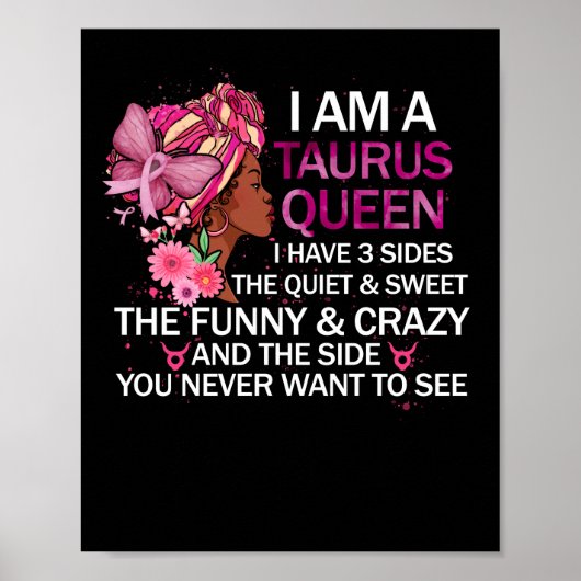 Taurus Black Queen Ik heb 3 vrouwen Meisjes Poster (Voorkant)