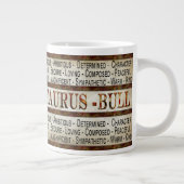 TAURUS - BULL - CAFÉ/SOUPE/JUMBO MUG - TEXTE (Droite)