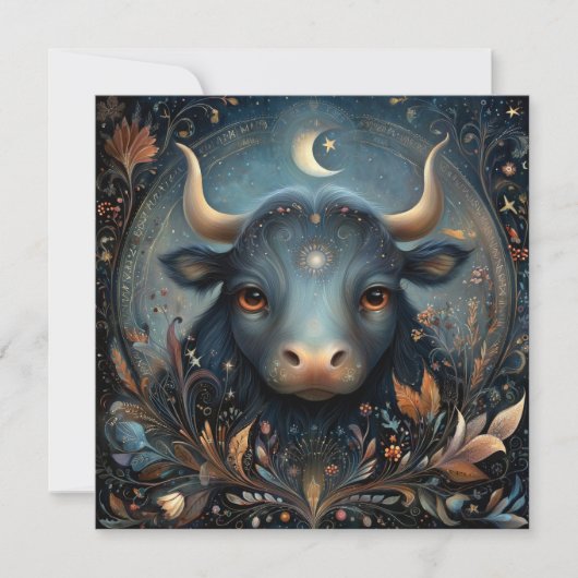 Taurus Bull Zodiac Astrology Celestial Birthday Kaart (Voorkant)