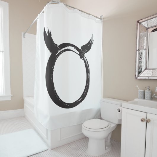 Taurus Bull Zodiac Sign Minimale Moderne Astrologi Douchegordijn (In situ)