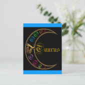 Taurus Celestrial Moon Briefkaart (Staand voorkant)