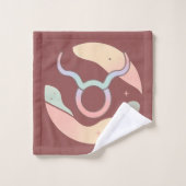 TAURUS, Conception abstraite du signe zodiaque, (Gant de toilette)