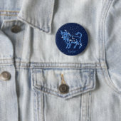 Taurus Constellation and Zodiac Sign with Stars Ronde Button 5,7 Cm (In situ)