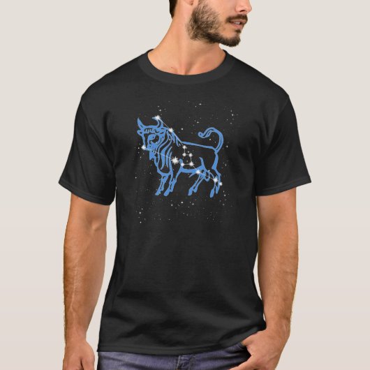 Taurus Constellation and Zodiac Sign with Stars T-shirt (Voorkant)