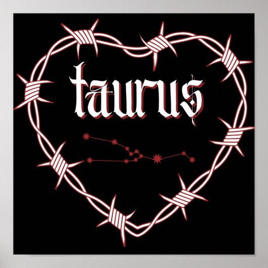 Taurus Constellation Gothic Dark Celestial Art Poster (Voorkant)