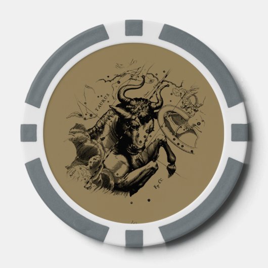 Taurus Constellation Hevelius 1690 Decor Pokerchips (Voorkant)