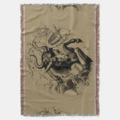 Taurus Constellation Hevelius 1690 Engraving Deken (Voorkant Verticaal)