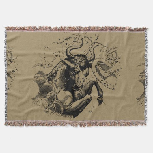 Taurus Constellation Hevelius 1690 Engraving Deken (Voorkant)