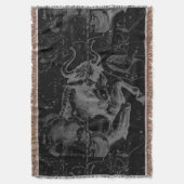 Taurus Constellation Hevelius 1690 op Black Deken (Voorkant Verticaal)