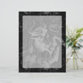 Taurus Constellation Map Hevelius 1690 op zwart (Staand voorkant)