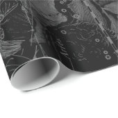 Taurus Constellation Map Hevelius 1690 op zwart Cadeaupapier (Rol Hoek)