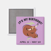 Taurus de Bull Artistic Zodiac Sign Illustration Magneet (Voorkant / Achterkant)