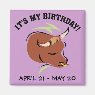 Taurus de Bull Artistic Zodiac Sign Illustration Magneet