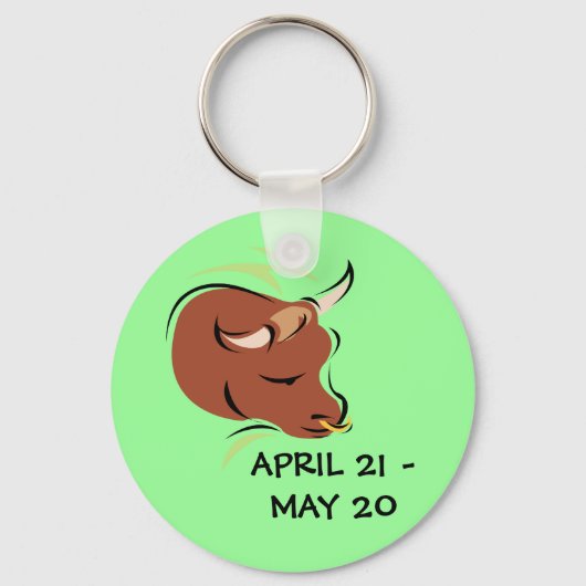 Taurus de Bull Artistic Zodiac Sign Illustration Sleutelhanger (Voorkant)