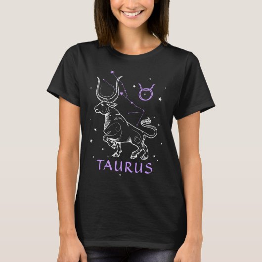 Taurus de Bull Astrology Constellation Zodiac T-shirt (Voorkant)