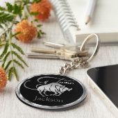 Taurus ♉ de Bull - Zodiac Sign Sleutelhanger (Zijkant)