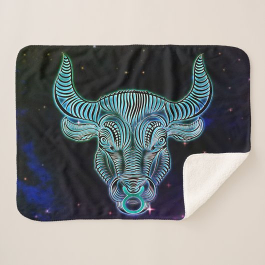 taurus de bull zodiadedeken sherpa deken (Voorkant (horizontaal))
