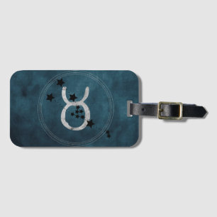 Taurus de bull zodiale constellatie in nood bagagelabel