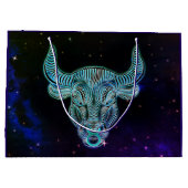 taurus de stier die een cadeautas heeft voor de di (Achterkant)