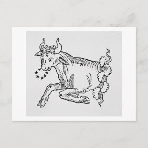 Taurus (de stier) een illustratie uit het 'Poëtisc Briefkaart