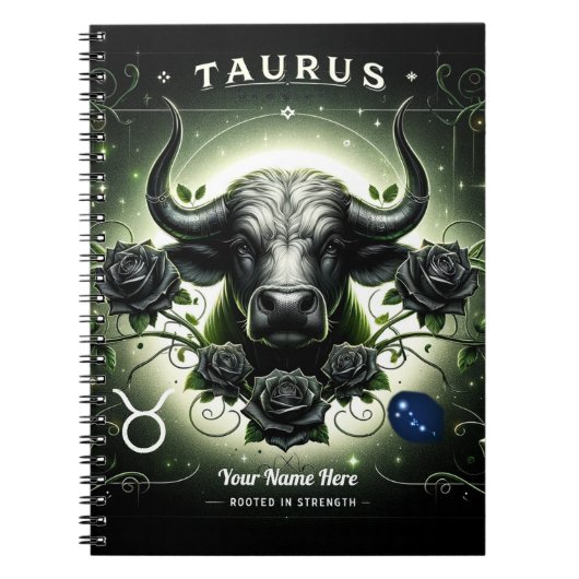 Taurus "enraciné dans la force" Carnet Spiral (Devant)