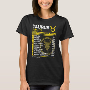 Taurus Facts Geweldige Zodiac Sign Taurus Birthday T-shirt