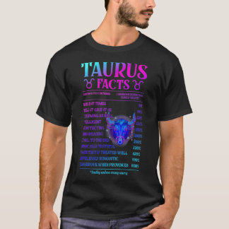 Taurus Facts Zodiac May Birthday Gift For Men Wome T-shirt