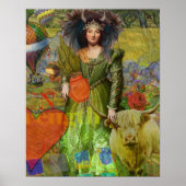 Taurus Fantasy Gothic Whimsical Collage Poster (Voorkant)