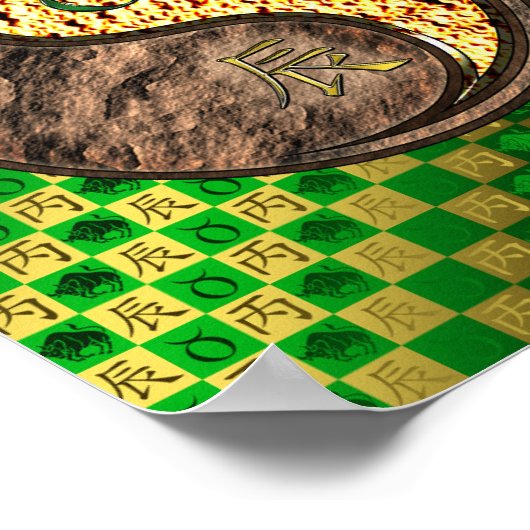 Taurus & Fire Dragon Poster (Hoek)