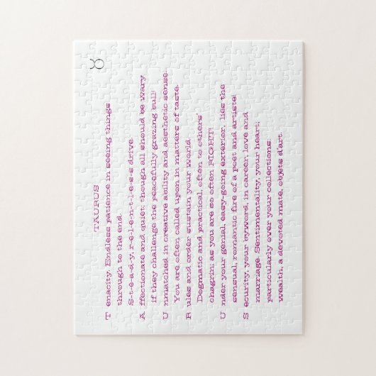 TAURUS gedicht puzzel Legpuzzel (Verticaal)