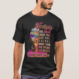 Taurus Girl Afro Melanin Queen Birthday for Black T-shirt