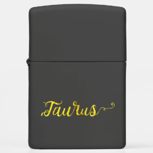 Taurus Gold Lettering Zippo Lighter