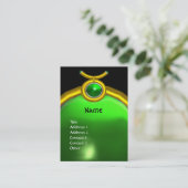 TAURUS GOLD ZODIAC MONOGRAM GREEN EMERALD Black Visitekaartje (Staand voorkant)
