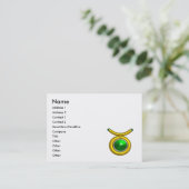 TAURUS GOUD ZODIAC JUWEEL Smaragd Groen Wit Visitekaartje (Staand voorkant)