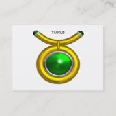 TAURUS GOUD ZODIAC JUWEEL Smaragd Groen Wit Visitekaartje (Achterkant)