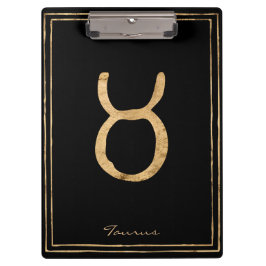 Taurus hammered goud gestileerde astrologiesymbool klembord