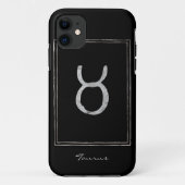 Taurus hammered Silver Gestandaardiseerde astrolog Case-Mate iPhone Case (Achterkant)