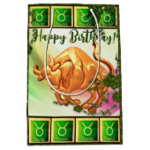 Taurus - Happy Birthday Medium Gift Bag Medium Cadeauzakje (Voorkant)