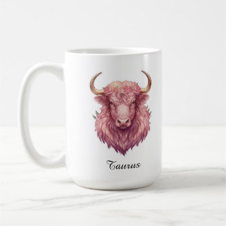 Taurus Hemel Zodiac Mok - Roze Stier Kunst