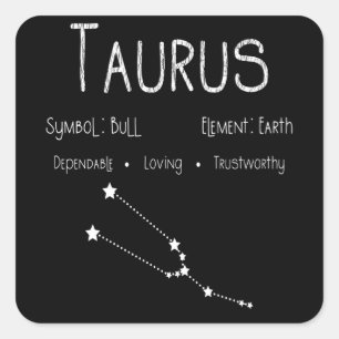 Taurus Horoscope Astrology Star Sign Birthday Gift Vierkante Sticker