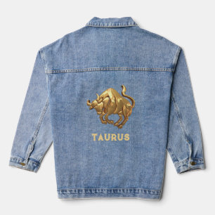 Taurus le Bull Zodiac femme Denim Jacket