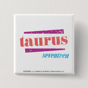 Taurus LtRoze Vierkante Button 5,1 Cm